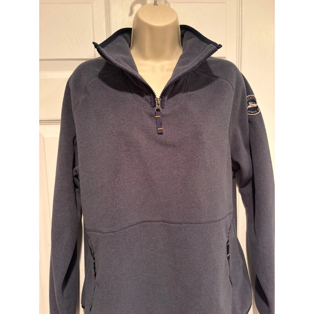 Pendleton Women Fleece Quarter Zip Pullover Sz L Gray Blue Zip Pockets gorpcore
